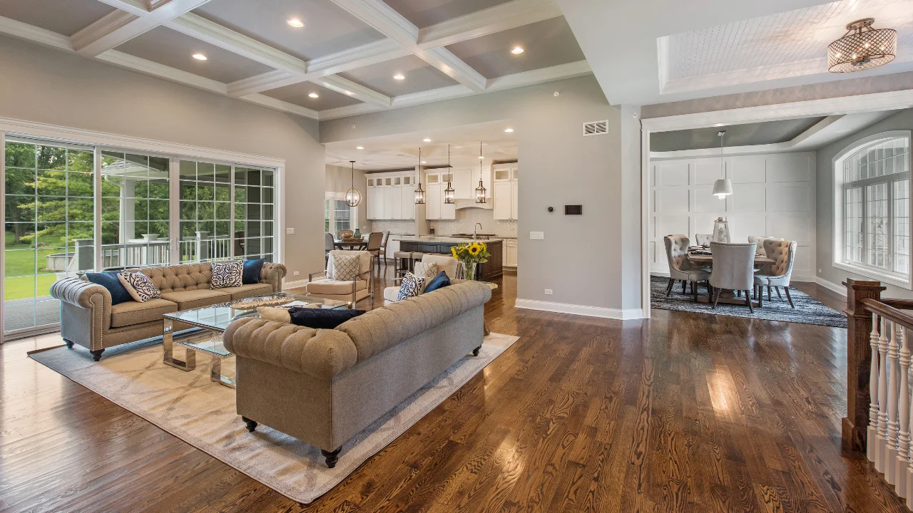 Typical IA home interior with new flooring